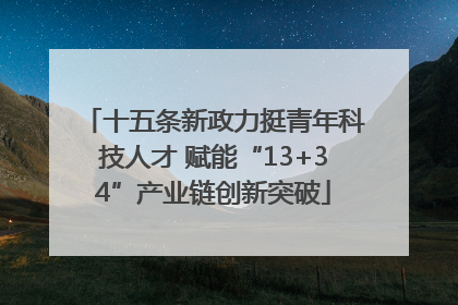 十五条新政力挺青年科技人才 赋能“13+34”产业链创新突破