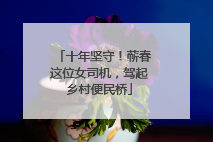 十年坚守！蕲春这位女司机，驾起乡村便民桥
