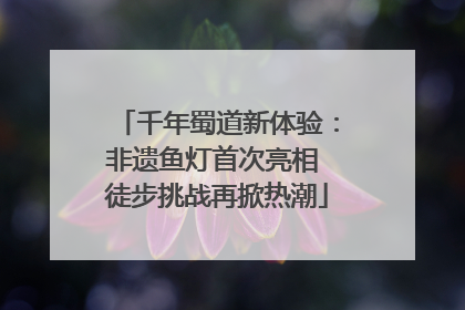 千年蜀道新体验：非遗鱼灯首次亮相 徒步挑战再掀热潮