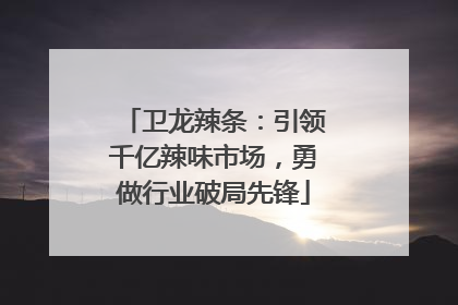 卫龙辣条：引领千亿辣味市场，勇做行业破局先锋