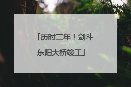 历时三年！剑斗东阳大桥竣工