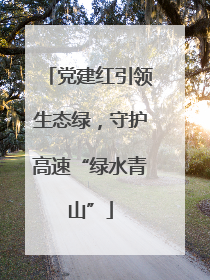 党建红引领生态绿，守护高速“绿水青山”