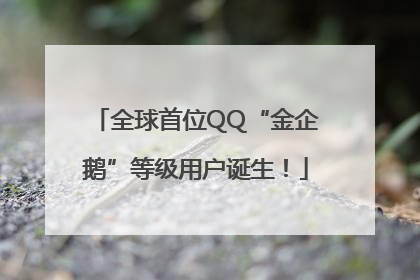 全球首位QQ“金企鹅”等级用户诞生！