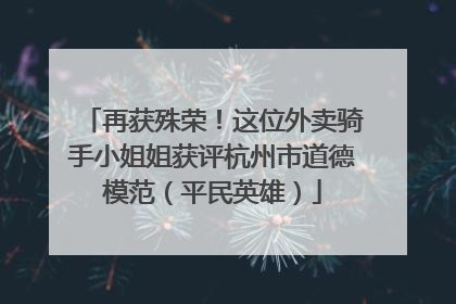 再获殊荣！这位外卖骑手小姐姐获评杭州市道德模范（平民英雄）