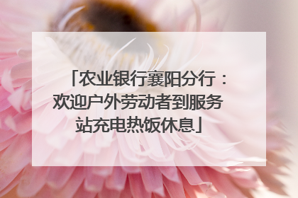 农业银行襄阳分行：欢迎户外劳动者到服务站充电热饭休息