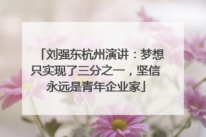 刘强东杭州演讲：梦想只实现了三分之一，坚信永远是青年企业家