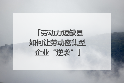 劳动力短缺县 如何让劳动密集型企业“逆袭”