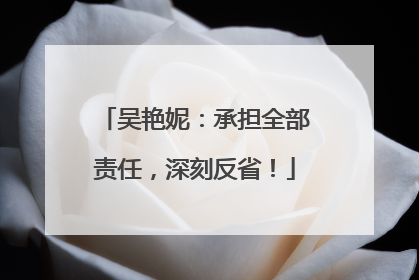 吴艳妮：承担全部责任，深刻反省！