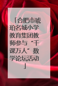 合肥市琥珀名城小学教育集团教师参与“千课万人”数学论坛活动