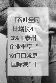 吞吐量同比增长4.3%！泰州企业坐享“家门口就是国际港”