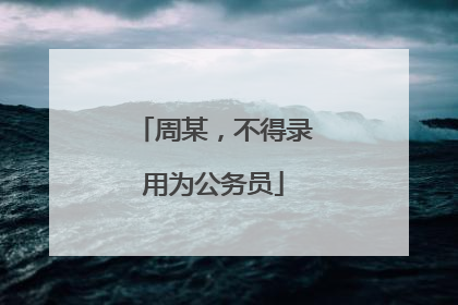 周某，不得录用为公务员