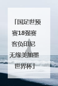 国足世预赛18强赛客负印尼 无缘美加墨世界杯