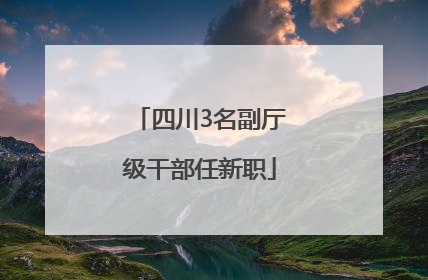 四川3名副厅级干部任新职