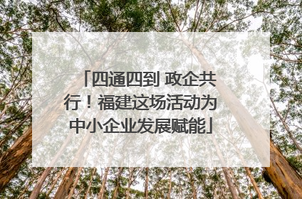 四通四到 政企共行！福建这场活动为中小企业发展赋能