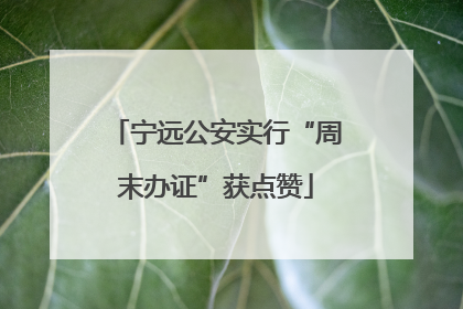 宁远公安实行“周末办证”获点赞