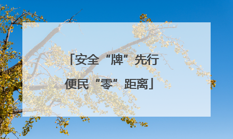 安全“牌”先行 便民“零”距离