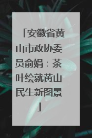 安徽省黄山市政协委员俞娟：茶叶绘就黄山民生新图景