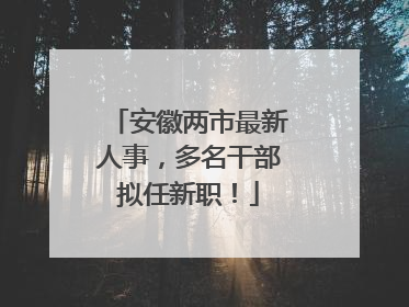 安徽两市最新人事，多名干部拟任新职！