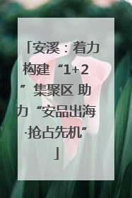 安溪：着力构建“1+2”集聚区 助力“安品出海·抢占先机”