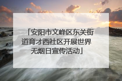 安阳市文峰区东关街道育才西社区开展世界无烟日宣传活动