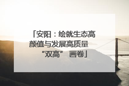 安阳：绘就生态高颜值与发展高质量 “双高” 画卷