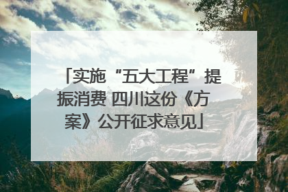 实施“五大工程”提振消费 四川这份《方案》公开征求意见