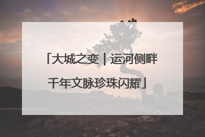 大城之变｜运河侧畔 千年文脉珍珠闪耀