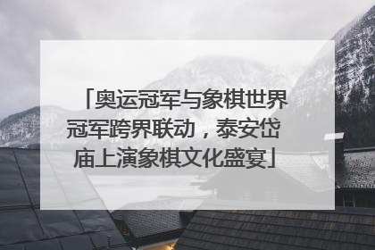 奥运冠军与象棋世界冠军跨界联动，泰安岱庙上演象棋文化盛宴