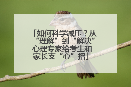 如何科学减压？从“理解”到“解决” 心理专家给考生和家长支“心”招