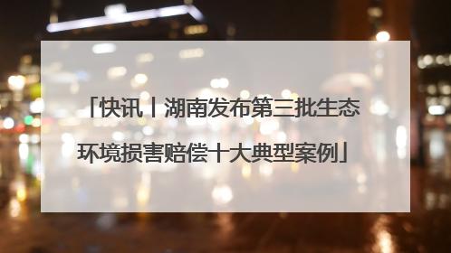 快讯丨湖南发布第三批生态环境损害赔偿十大典型案例