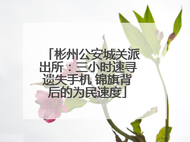 彬州公安城关派出所：三小时速寻遗失手机 锦旗背后的为民速度