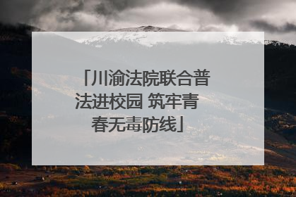 川渝法院联合普法进校园 筑牢青春无毒防线