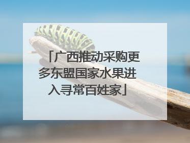广西推动采购更多东盟国家水果进入寻常百姓家