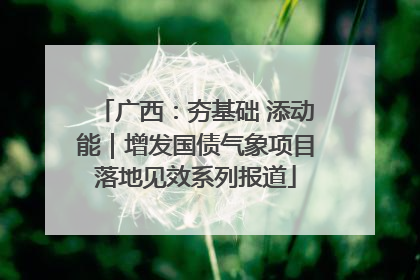 广西：夯基础 添动能｜增发国债气象项目落地见效系列报道