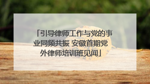 引导律师工作与党的事业同频共振 安徽首期党外律师培训班见闻