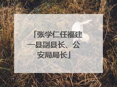 张学仁任福建一县副县长、公安局局长