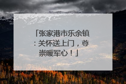 张家港市乐余镇：关怀送上门，尊崇暖军心！