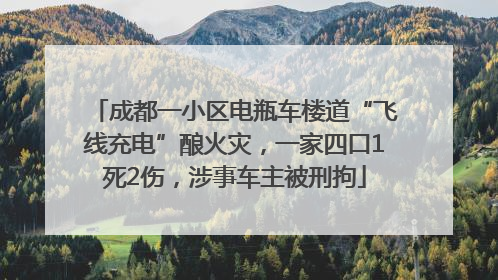 成都一小区电瓶车楼道“飞线充电”酿火灾，一家四口1死2伤，涉事车主被刑拘