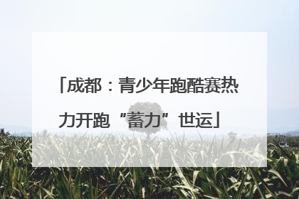 成都：青少年跑酷赛热力开跑“蓄力”世运