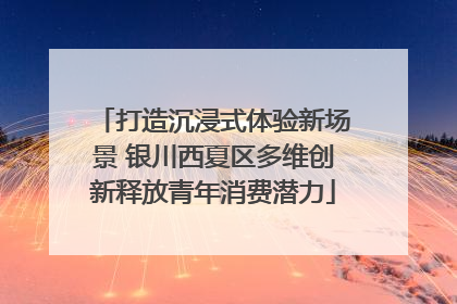 打造沉浸式体验新场景 银川西夏区多维创新释放青年消费潜力