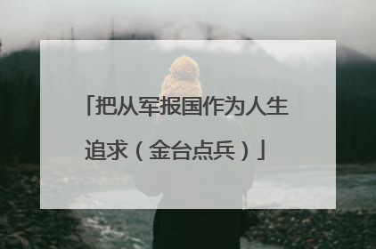 把从军报国作为人生追求（金台点兵）