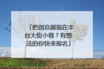 把创意展现在丰台大街小巷？有想法的你快来报名