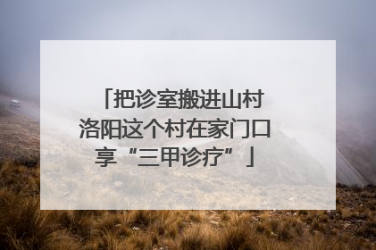 把诊室搬进山村 洛阳这个村在家门口享“三甲诊疗”