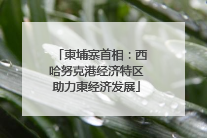 柬埔寨首相：西哈努克港经济特区助力柬经济发展