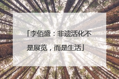 李佰盛：非遗活化不是展览，而是生活
