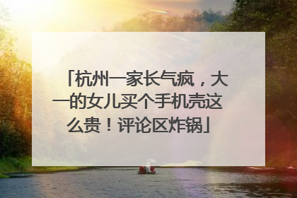 杭州一家长气疯，大一的女儿买个手机壳这么贵！评论区炸锅