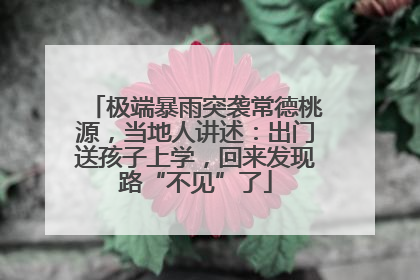 极端暴雨突袭常德桃源，当地人讲述：出门送孩子上学，回来发现路“不见”了