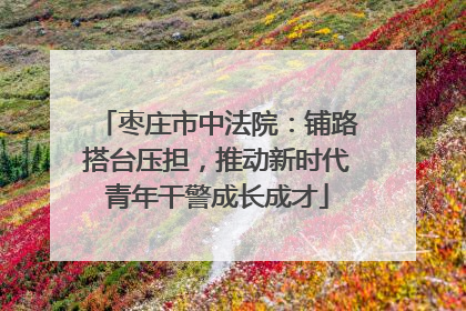枣庄市中法院：铺路搭台压担，推动新时代青年干警成长成才