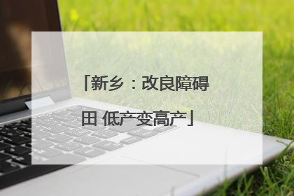 新乡：改良障碍田 低产变高产