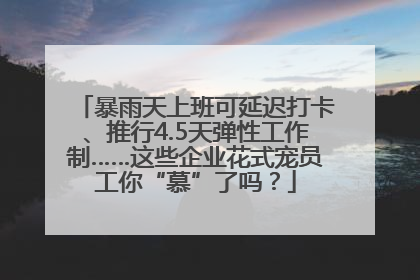暴雨天上班可延迟打卡、推行4.5天弹性工作制……这些企业花式宠员工你“慕”了吗？